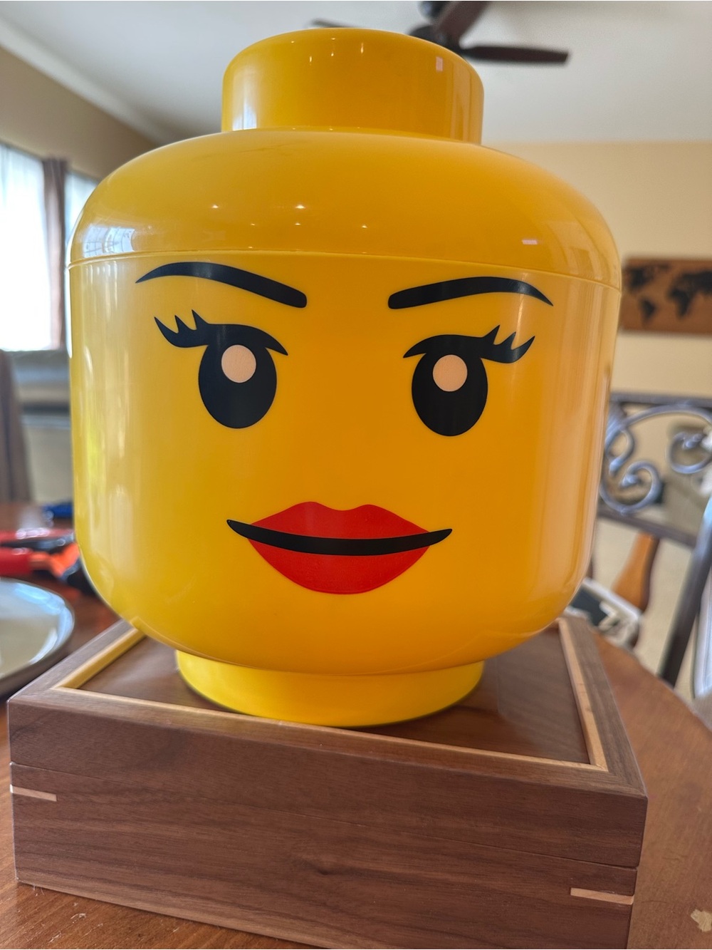 Lego Large Yellow Minifigure Head Storage Jar